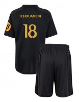 Real Madrid Aurelien Tchouameni #18 Kolmaspaita Lasten 2023-24 Lyhythihainen (+ shortsit)